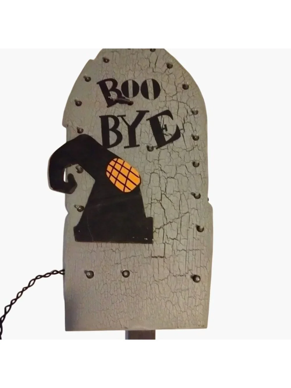Halloween Light Up Tombstone Grave Stone Boo Bye Witch Hat